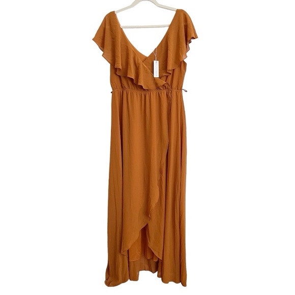 NWT Baltic Born Katya Ruffle Faux Wrap Maxi Dress in Amber Plus Size XXL - Picture 3 of 14